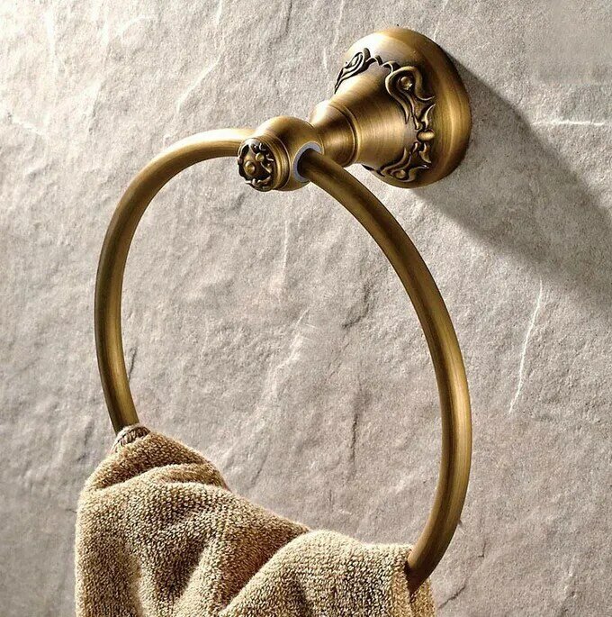 الفاخرة الذهب اللون النحاس جدار الحمام شنت حلقة المنشفة حامل ملحقات الحمام حمام الأجهزة السيراميك قاعدة mba252