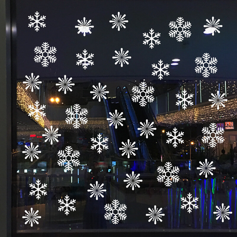 38 قطعة/الوحدة ندفة الثلج كهرباء ملصقات الحائط نافذة غرفة الاطفال عيد الميلاد الديكور الشارات للمنزل ديكور السنة الجديدة خلفية