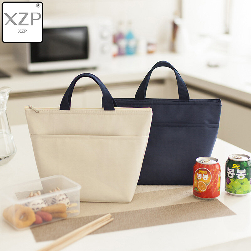 XZP بلون الغداء حقيبة مقاوم للماء المحمولة نزهة معزول الغذاء صندوق تخزين حقيبة طعام منقوشة سعة كبيرة حقيبة يد علب الاغذية