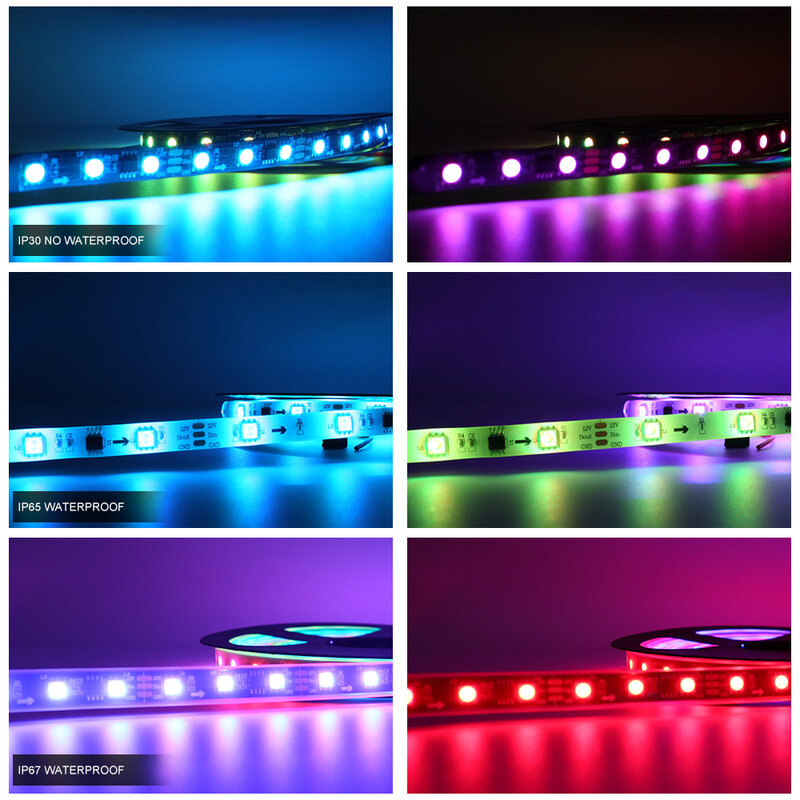 DC12V WS2811 LED قطاع 30/60 المصابيح RGB اللون عنونة بكسل LED قطاع ضوء 1 IC التحكم 3 المصابيح IP30/IP65/IP67 5 متر/وحدة #5