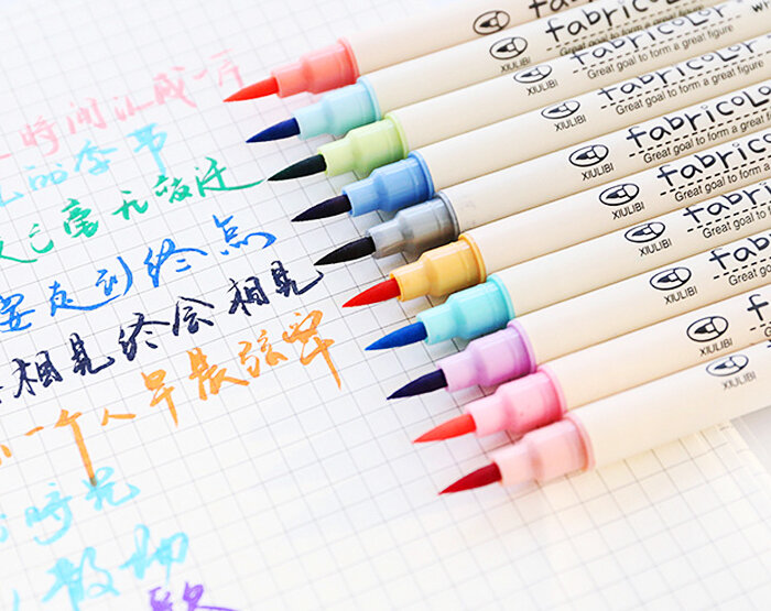10 ألوان/مجموعة أقلام ماركر فنية قلم خط رسم قصاصات يدوية أقلام ناعمة قلم ماركر فني للقرطاسية اللوازم المدرسية