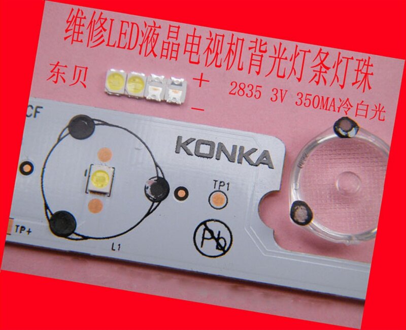 100 جزء/الوحدة ل إصلاح كونكا تشانغهونغ هايسنس LCD TV LED الخلفية SMD المصابيح 3V 2835 الباردة الأبيض الخفيفة البعث ديود
