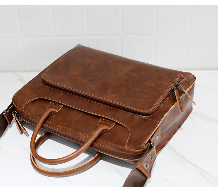 GUMST-حقيبة يد من جلد البولي يوريثان للرجال ، حقيبة سفر ، حقيبة كتف غير رسمية