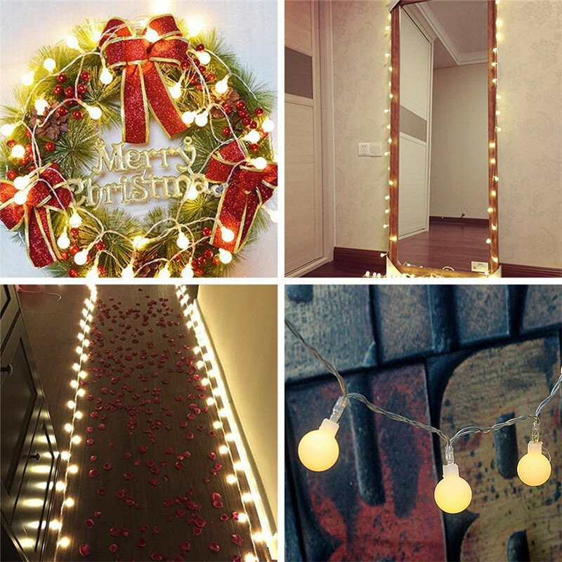 كرات الكرز الجنية سلسلة أضواء الزخرفية 2 متر/4 متر/10 متر 80Led بطارية تعمل الزفاف عيد الميلاد في الهواء الطلق الباحة جارلاند