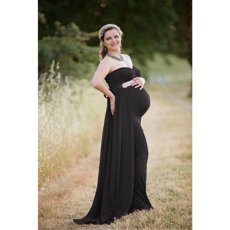 ماكسي فستان طويل الأمومة التصوير الدعائم الحمل اللباس التصوير الملابس للنساء الحوامل صورة إطلاق النار Gravidas Vestidos
