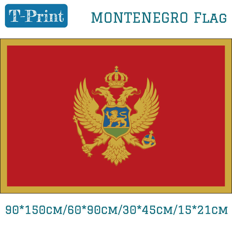 الجبل الأسود العلم الوطني 90*150 سنتيمتر/60*90 سنتيمتر/15*21 سنتيمتر 3ft * 5ft العلم الوطني عيد