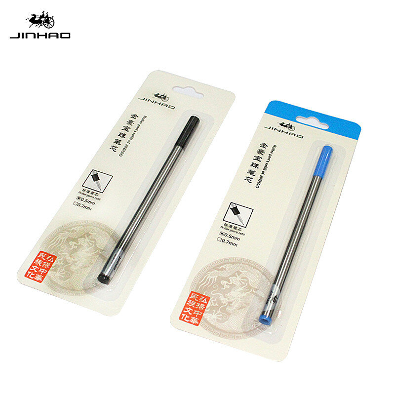 شحن مجاني الكثير من 10 قطعة JINHAO الرول الكرة القلم REFILL لأسطوانات BALL PEN عالية الجودة الحبر الأسود و الأزرق الحبر للاختيار
