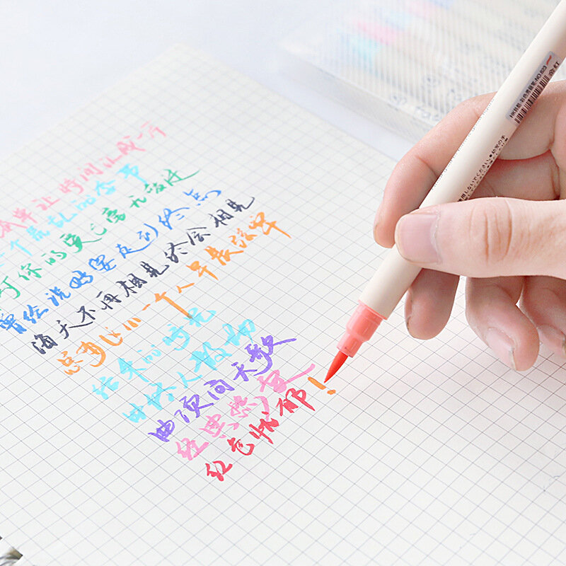 10 ألوان/مجموعة أقلام ماركر فنية قلم خط رسم قصاصات يدوية أقلام ناعمة قلم ماركر فني للقرطاسية اللوازم المدرسية