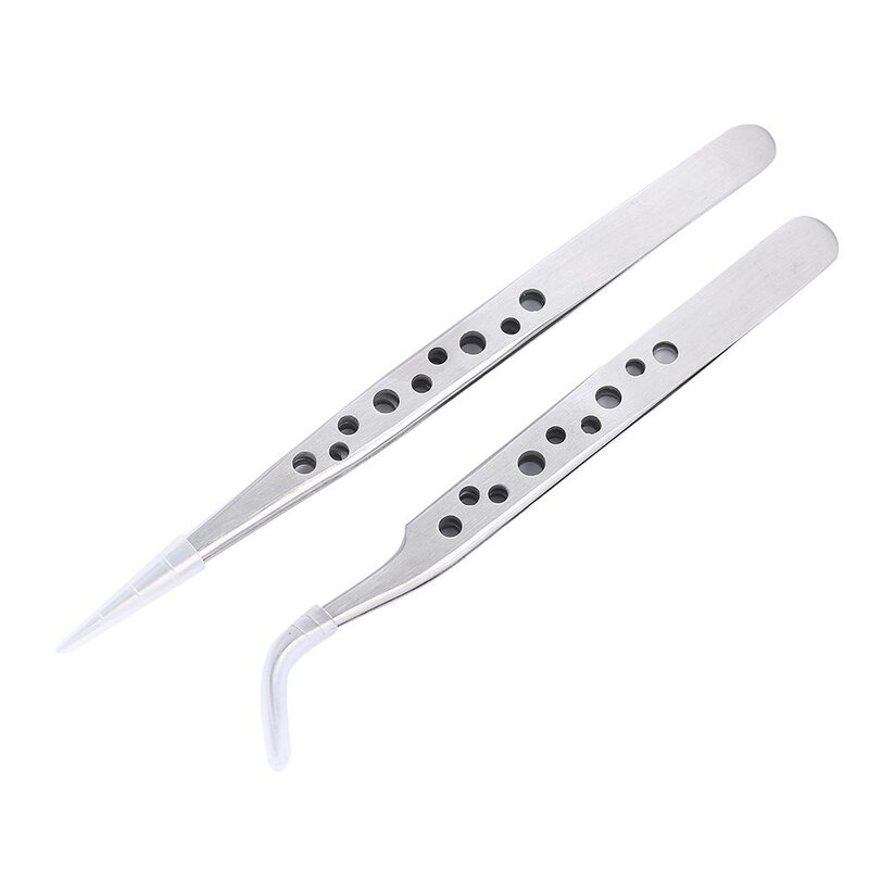 NEW NEW2022 Electronics Industrial Tweezers Anti-static Curved Straight Tip Precision Stainless Forceps Phone Repair Hand Tools