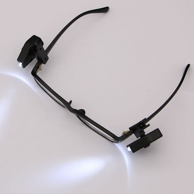 مصباح يدوي صغير قابل للتعديل للنظارات ، مصباح قراءة مرن ، 2 قطعة