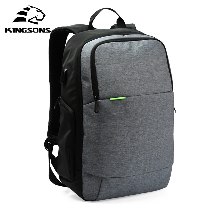 Kingsons-حقيبة ظهر للكمبيوتر المحمول مقاس 15 بوصة مع إعادة شحن USB وحقيبة مقاومة للسرقة لرجال الأعمال والنساء