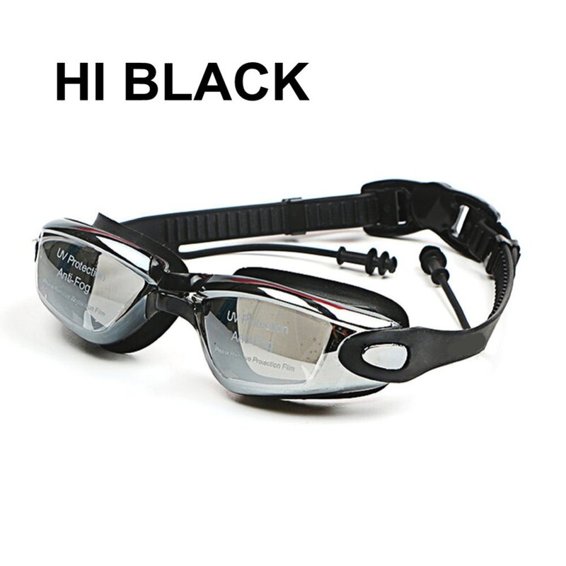 نظارات السباحة الاحترافية لقصر النظر من السيليكون ، نظارات السباحة المضادة للضباب مع سدادة أذن للرجال والنساء ، نظارات الديوبتر الرياضية