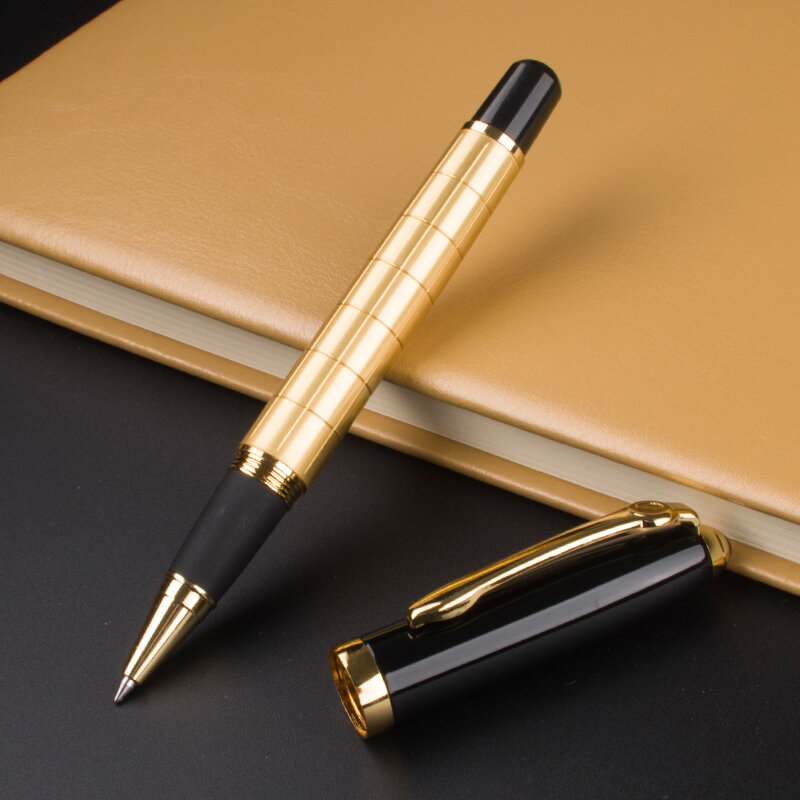فاخر الكتابة القلم الذهبي عبر خط الأعمال مكتب متوسط بنك الاستثمار القومي قلم الكرات الدوّارة جديد