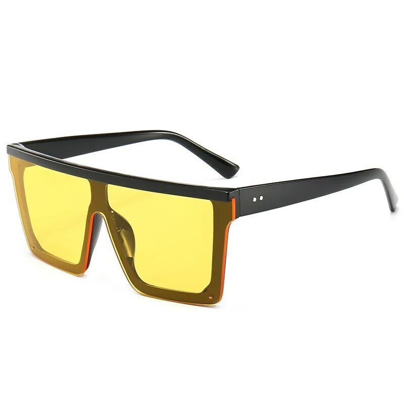 SO & EI-نظارات شمسية مربعة كبيرة الحجم للرجال والنساء ، عدسات شفافة متدرجة ، قطعة واحدة ، عدسات UV400