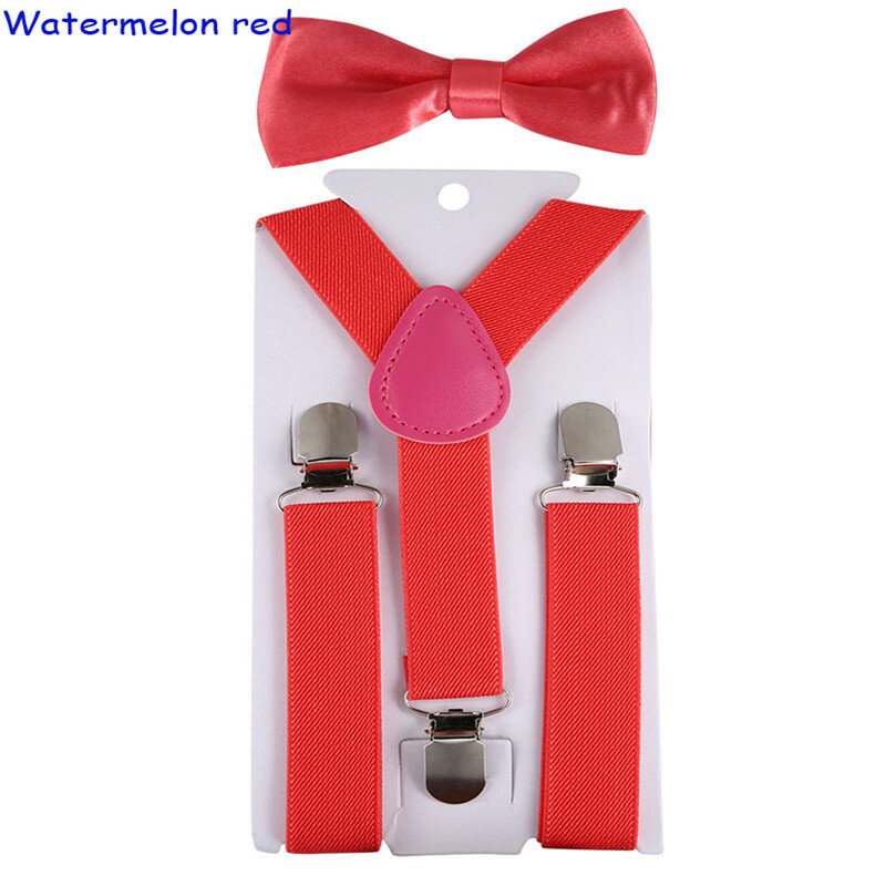 موضة الاطفال الحمالات مع ربطة الأطفال ربطة القوس فيونكة مجموعة بنين الحمالات الفتيات قابل للتعديل الحمالات الطفل العلاقات الزفاف الإكسسوار