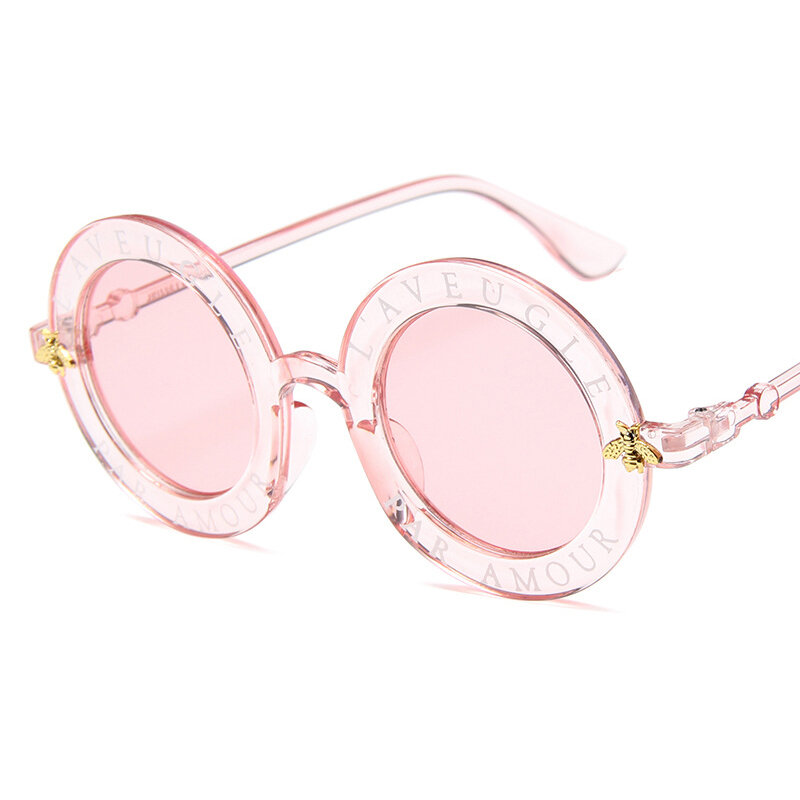 LATASHA-نظارة شمسية ريترو مستديرة للنساء ، مع حروف إنجليزية ، نحلة ، ماركة فاخرة ، عين القط ، UV400 ، للسفر ، 2019