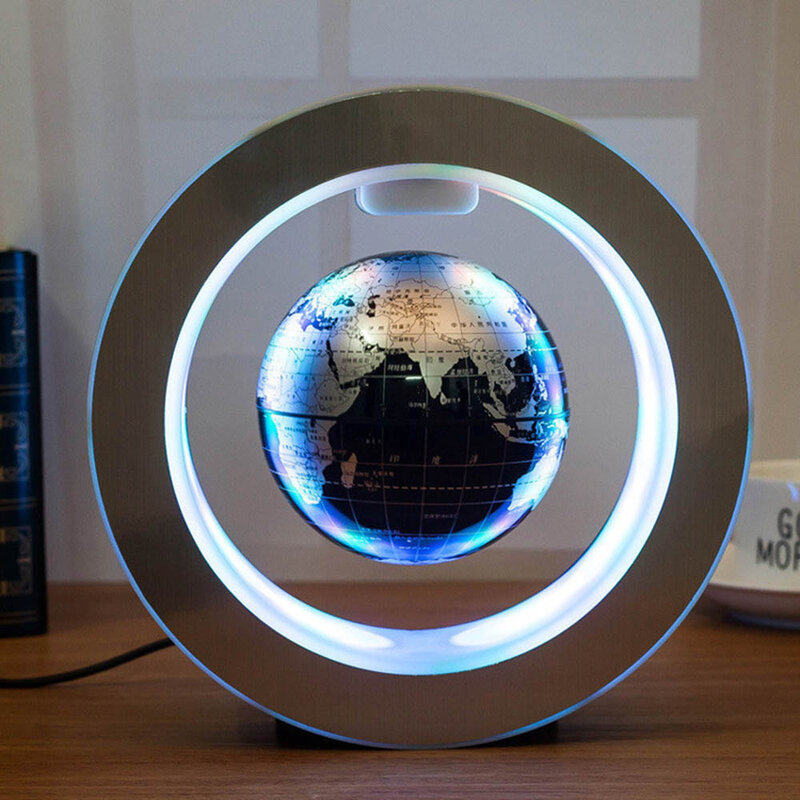مصابيح LED مستديرة خريطة العالم العائمة غلوب المغناطيسي الرفع ضوء مكافحة الجاذبية السحرية