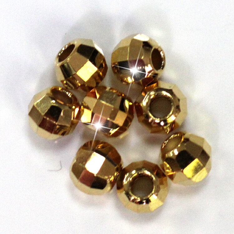 مكونات مجوهرات عالية الجودة خرزة مستديرة ذهبية سهلة صنع المجوهرات 0.5 سنتيمتر