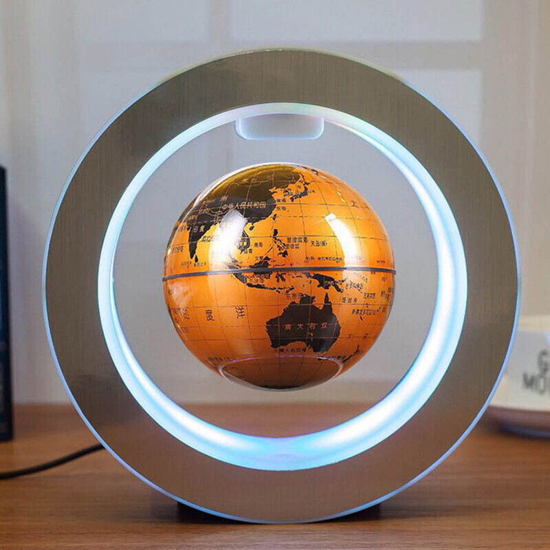 مصابيح LED مستديرة خريطة العالم العائمة غلوب المغناطيسي الرفع ضوء مكافحة الجاذبية السحرية