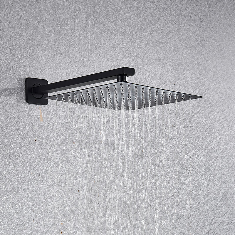 جديد جديد ماتي الأسود LED شاشة ديجيتال دش صنبور مجموعة المطر شلال أسود حوض الاستحمام أدوات دش LCD الرقمية دش حمام