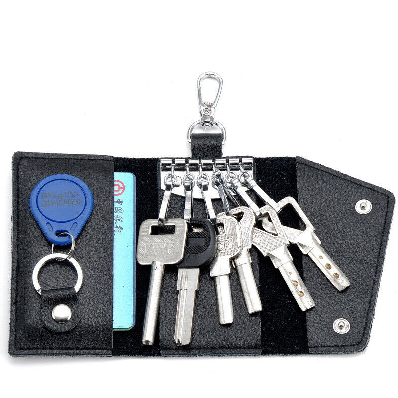 جلد طبيعي المفاتيح الرجال النساء مفتاح حامل المنظم الحقيبة بقرة سبليت سيارة مفتاح المحفظة مدبرة المنزل مفتاح حافظة صغيرة حافظة للبطاقات