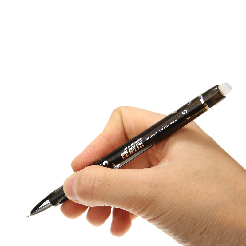 مجموعة أقلام جل قابلة للمسح 12 قطعة 0.5 مللي متر ، أقلام حبر جل سوداء ، أدوات مكتبية لطلاب المدارس ، أوراق تعديل Mayitr