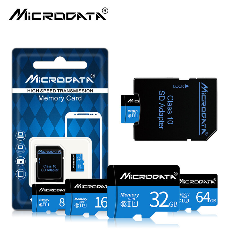 بطاقة sd صغيرة 32GB 64GB 128GB SDXC/SDHC فئة 10 TF بطاقة ذاكرة فلاش sd صغيرة 8GB 16GB بطاقة sd صغيرة للهواتف الذكية/الكاميرا