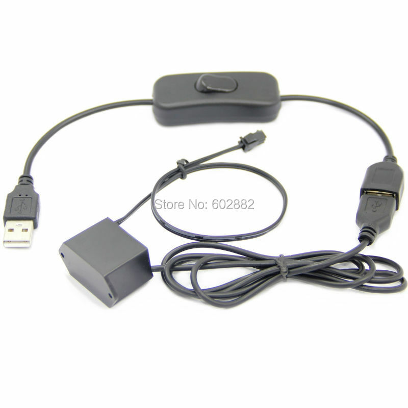 3 متر (2.3 مللي متر) el wire + 5 فولت USB العاكس مع USB التبديل مزيج الطلب متاح