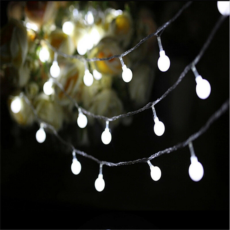 أضواء سلسلة LED أبيض دافئ 1 متر 2 متر 4 متر 5 متر 10 متر الكرة AA طاقة البطارية الجدة الجنية الإضاءة مهرجان عيد الميلاد الزفاف الديكور