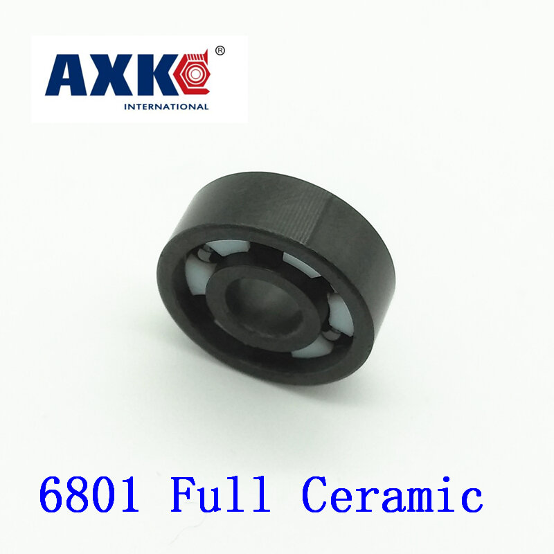 Axk 6801-محمل سيراميك بالكامل ، 1 قطعة ، 12 × 21 × 5 مم ، مادة Si3n4 ، 6801ce ، محامل كروية من السيراميك نيترو 6801