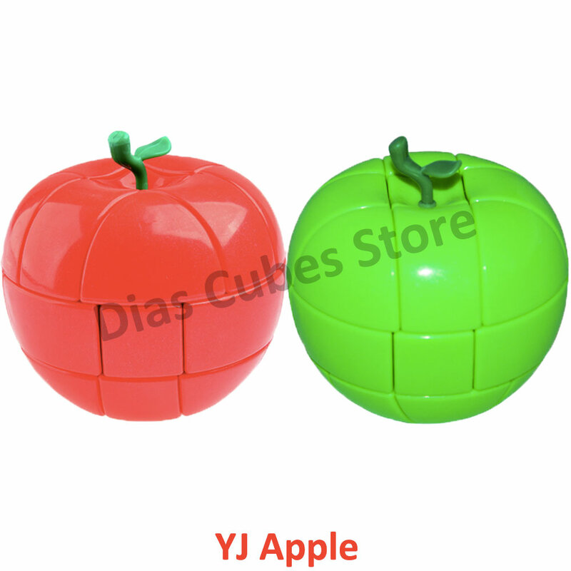 YJ YongJun التفاح المكعب السحري الألغاز غريبة على شكل باللون الأحمر/الأخضر