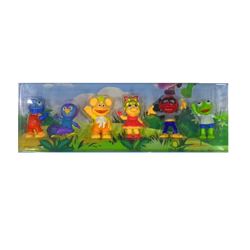 6 قطعة/الوحدة muppet الاطفال اللعب البلاستيكية الاطفال دمية عمل الشكل للأطفال هدية عيد 8-9 سنتيمتر