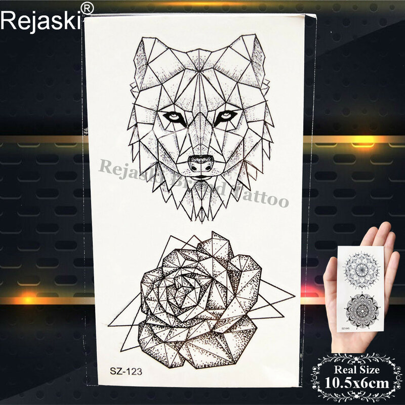 Rejaski-ملصق وشم أسود إبداعي للنساء ، رسم للجسم ، كواكب ، تاتو 