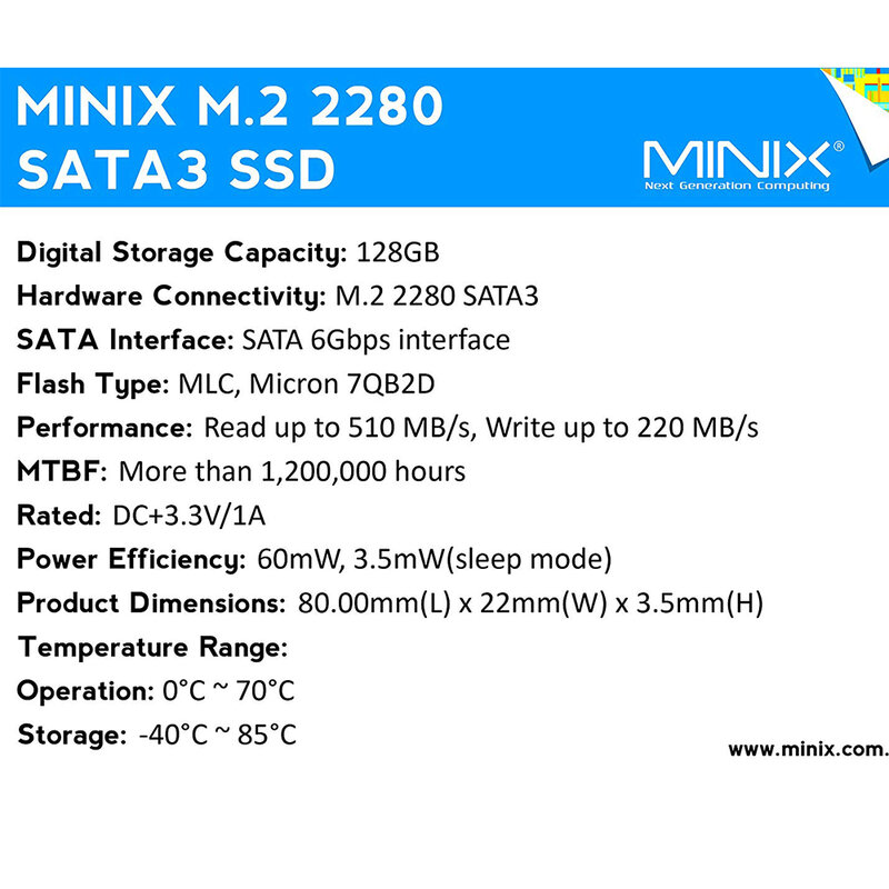 MINIX NEO N4 128GB M.2 2280 SATA III SSD 128GB محرك الحالة الصلبة ل MINIX Neo N42C-4 البسيطة PC