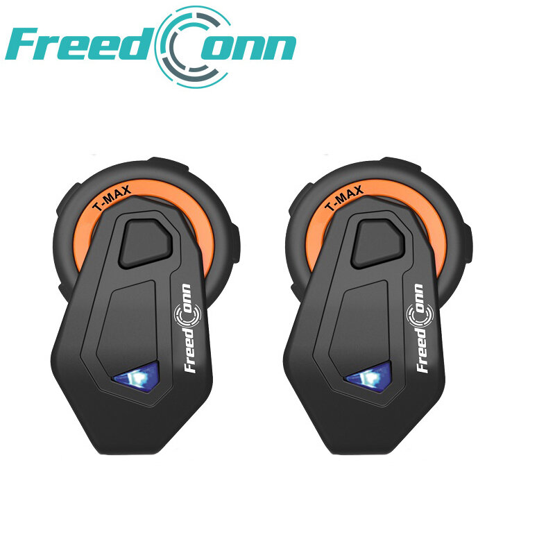 2 قطعة FreedConn T-ماكس دراجة نارية خوذة بلوتوث إنترفون 6 الدراجين سماعة مع راديو FM موتو intercomunicador بلوتوث 4.1