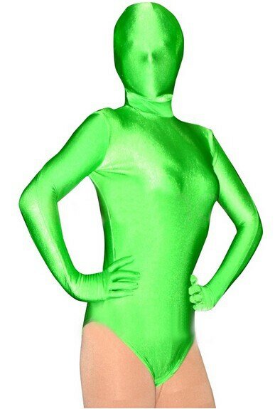 الأخضر لامعة ليكرا دنة الجوارب للجنسين صنم Zentai يوتار Catsuit يمكن تخصيص