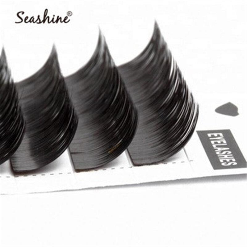 Seashine جودة عالية L الضفيرة 0.05 مللي متر سماكة مزيج طول ملحقات رموش الفردية الطبيعية لينة العين ملحقات رموش