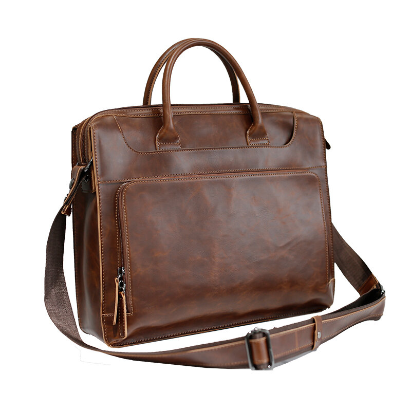 GUMST-حقيبة يد من جلد البولي يوريثان للرجال ، حقيبة سفر ، حقيبة كتف غير رسمية