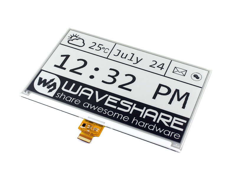 Waveshare 7.5inch E-Ink Raw Display 800x480 Black White e paper SPI interface compatible with Raspberry Pi 2B/3B/3B+/Zero/Zero W
