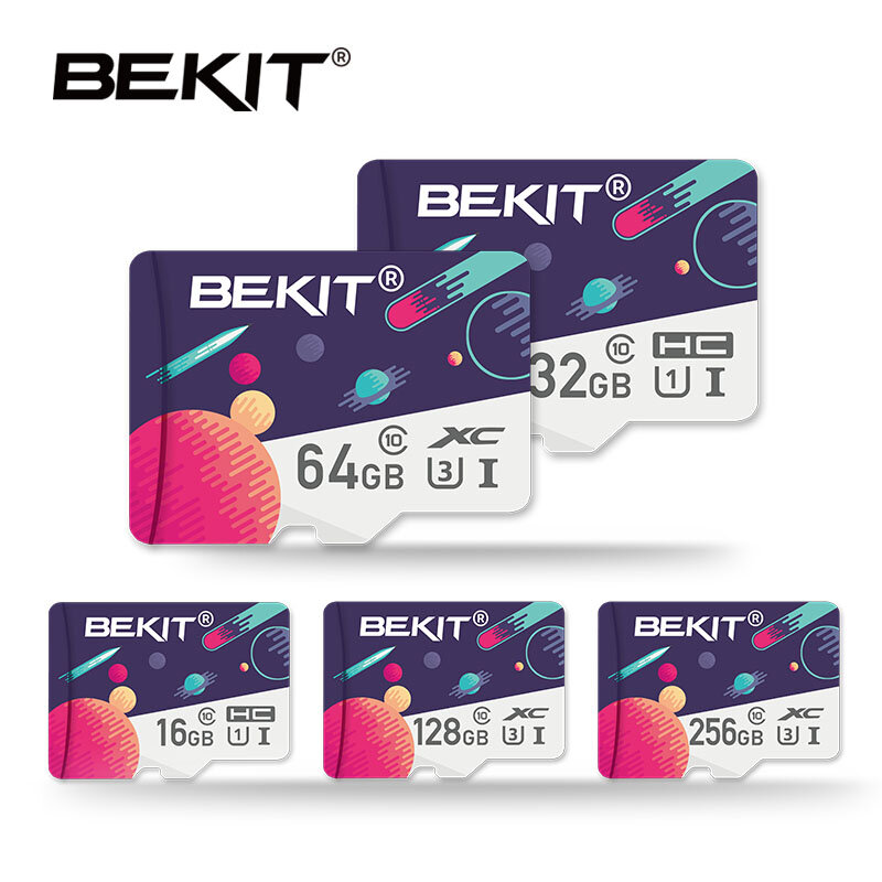 بطاقة ذاكرة صغيرة من Bekit بسعة 32 جيجابايت 64 جيجابايت 128 جيجابايت 256 جيجابايت 16 جيجابايت 8 جيجابايت بطاقة ذاكرة TF/SD بطاقة ذاكرة محمولة SDXC SDHC الفئة 10 U1/U3 بطاقة ذاكرة فلاش
