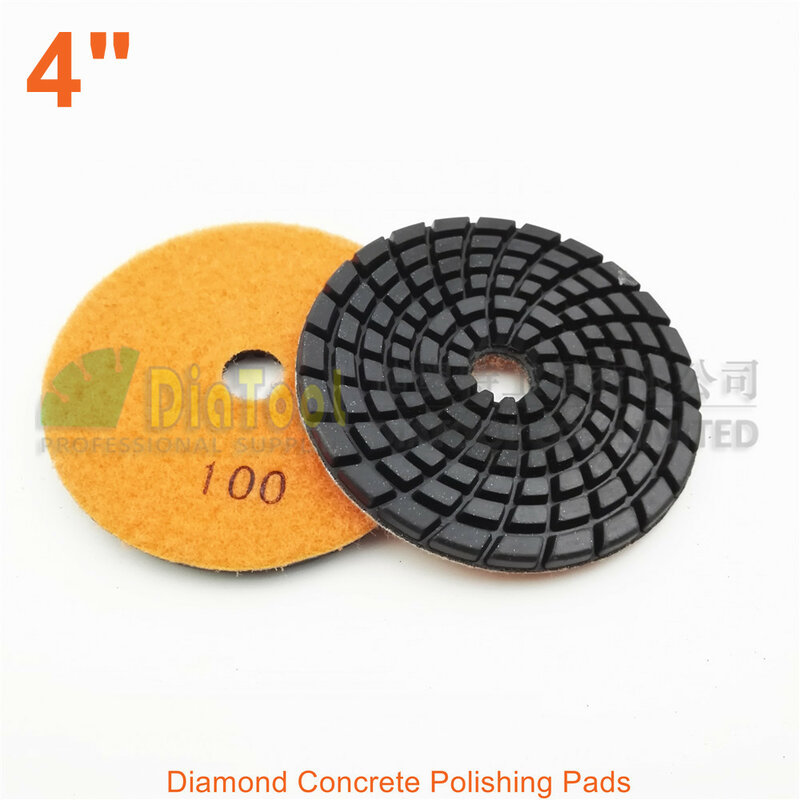 DIATOOL 9pieces 4inch thickened Diamond resin bond concrete polishing pads #100 