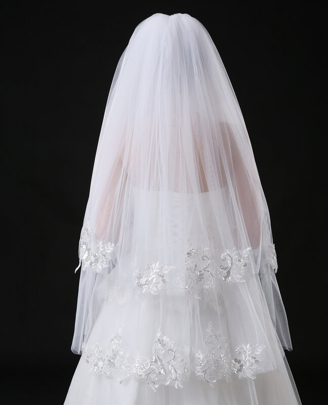 2020 طرحة زفاف قصيرة حجاب الزفاف العاجي زينة عالية الجودة اكسسوارات الزفاف للعروس فوال مارياج