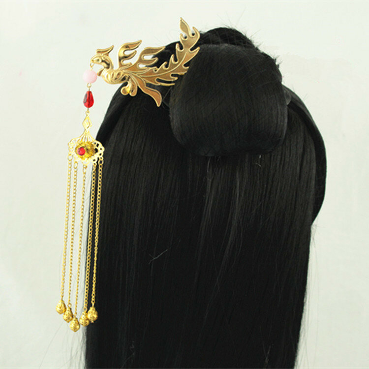 دبوس شعر ذهبي على شكل أميرة ، إكسسوارات شعر على شكل زهرة ، دبوس شعر صيني عتيق ، دبوس شعر ، إكسسوارات شعر الأميرة