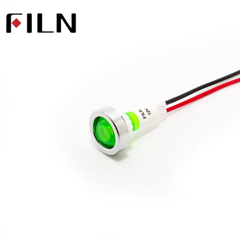 FILN FL1P-10NW-1 10 مللي متر الأحمر الأصفر الأزرق الأخضر الأبيض 12 v 220 v 24 v led البلاستيك indicatorl مصباح إشارة مصباح دليلي مع 20 سنتيمتر كابل