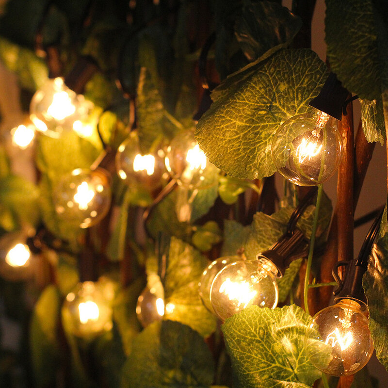 25FT الباحة سلسلة ضوء عيد الميلاد G40 غلوب اكليل لمبة الجنية سلسلة ضوء في الهواء الطلق حديقة جارلاند الزفاف ديكور