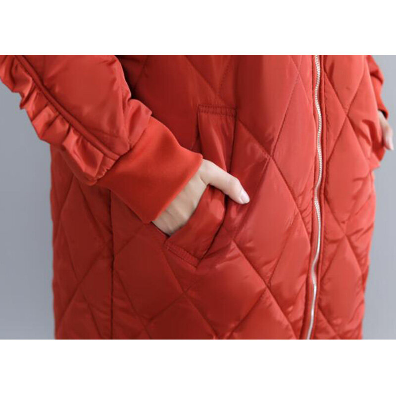 EORUTCIZ-سترة شتوية سميكة للنساء ، سترة طويلة دافئة ، معطف سميك ، عتيق ، Harajuku ، خريف ، ملابس خارجية LM126