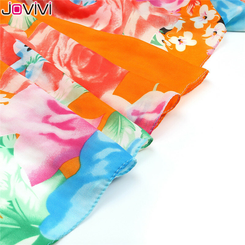 Jovivi 1 قطعة العلامة التجارية الجديدة المرأة الأزهار ملابس الشيفون التستر سارنغ للشاطئ ملابس السباحة التفاف لفصل الصيف 2 ألوان اختياري #6