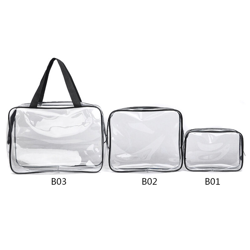 حقائب مستحضرات التجميل البلاستيكية الشفافة للنساء ، منظم السفر ، حقيبة التجميل ، صندوق الحمام