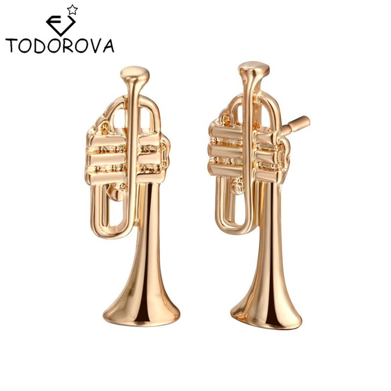 Todorova-أقراط بوق صغير للنساء ، آلة موسيقية ، مكبر صوت ، مجوهرات تحت عنوان الموسيقى