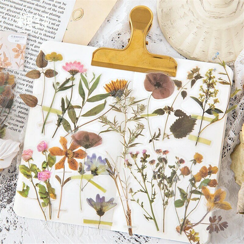 40pcs/pack Lovely Floral Flower Diary Sticker Label Scrapbooking Sticker Handbook Diy Decoration